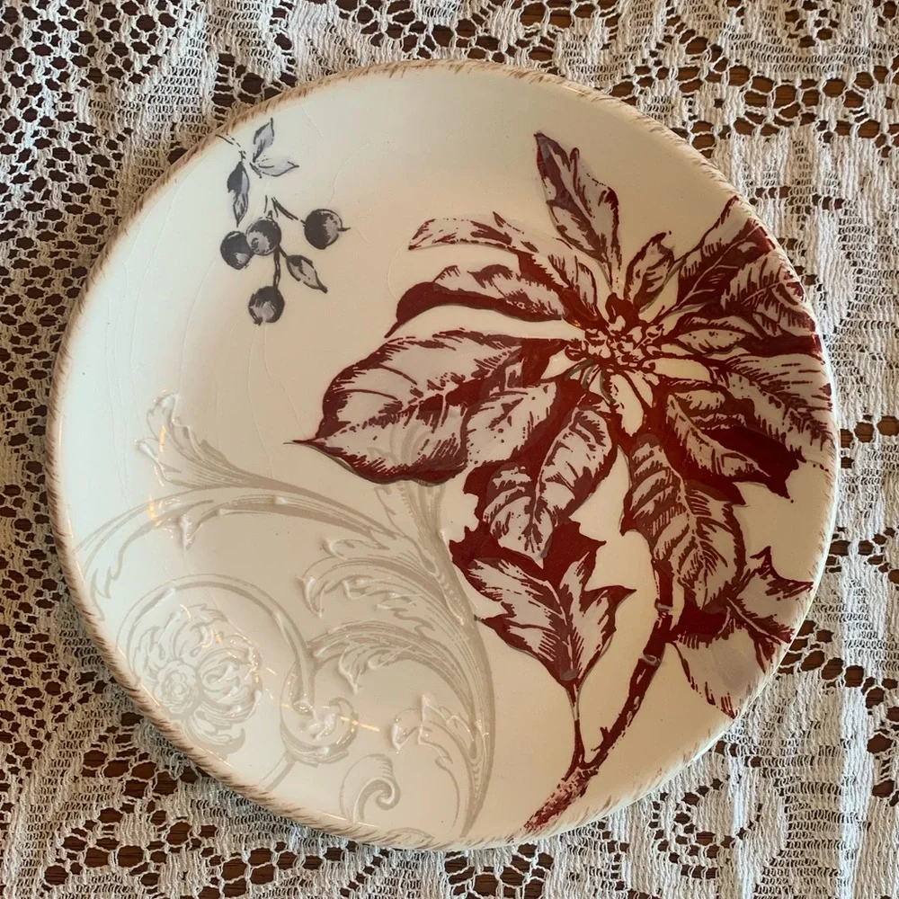 Williams-Sonoma 4 Winter Toile Plates